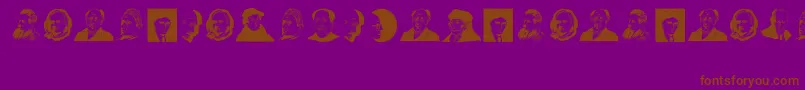 Подробнее о шрифте GreatPersonalities Шрифт GreatPersonalities – коричневые шрифты на фиолетовом фоне