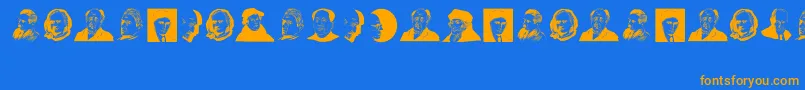 GreatPersonalities Font – Orange Fonts on Blue Background