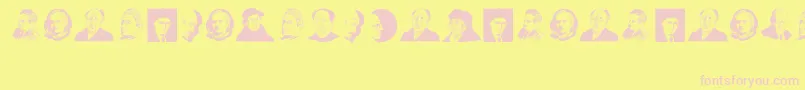 GreatPersonalities Font – Pink Fonts on Yellow Background
