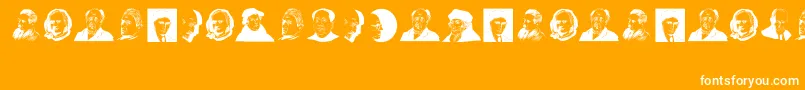 GreatPersonalities Font – White Fonts on Orange Background