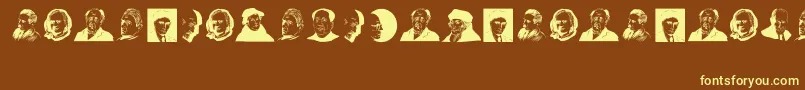 GreatPersonalities Font – Yellow Fonts on Brown Background