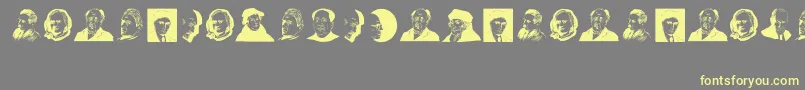 GreatPersonalities Font – Yellow Fonts on Gray Background