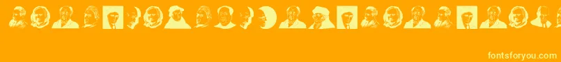 GreatPersonalities Font – Yellow Fonts on Orange Background