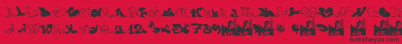 GraffiiWassimo-Schriftart – Schwarze Schriften auf rotem Hintergrund