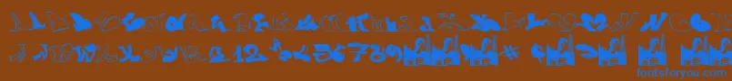 GraffiiWassimo-Schriftart – Blaue Schriften auf braunem Hintergrund