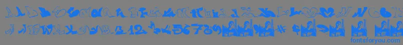 GraffiiWassimo-Schriftart – Blaue Schriften auf grauem Hintergrund