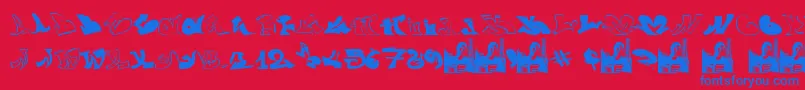 Czcionka GraffiiWassimo – niebieskie czcionki na czerwonym tle