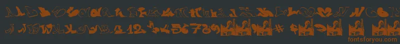Шрифт GraffiiWassimo – коричневые шрифты на чёрном фоне
