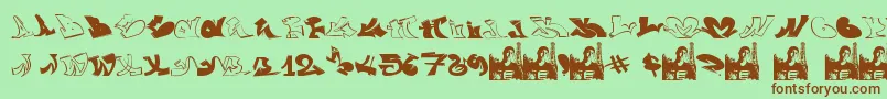 GraffiiWassimo-fontti – ruskeat fontit vihreällä taustalla