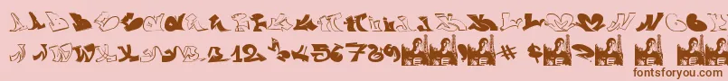 Шрифт GraffiiWassimo – коричневые шрифты на розовом фоне