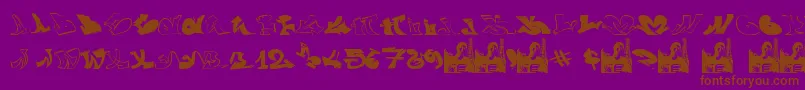 Шрифт GraffiiWassimo – коричневые шрифты на фиолетовом фоне