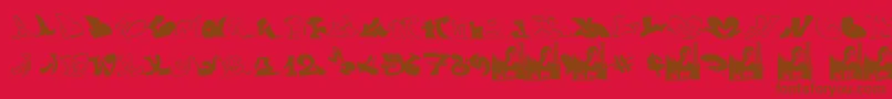フォントGraffiiWassimo – 赤い背景に茶色の文字