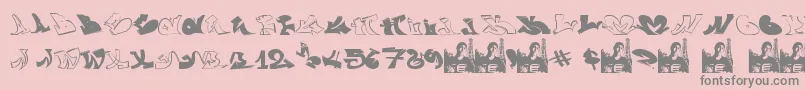 フォントGraffiiWassimo – ピンクの背景に灰色の文字