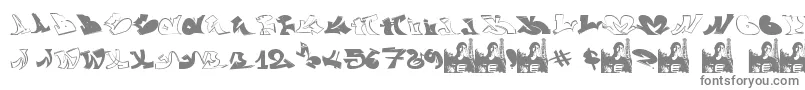 GraffiiWassimo Font – Gray Fonts on White Background