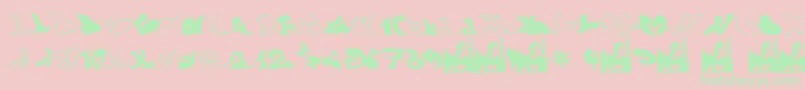 GraffiiWassimo-fontti – vihreät fontit vaaleanpunaisella taustalla