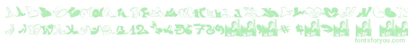 Czcionka GraffiiWassimo – zielone czcionki na białym tle