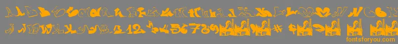 Czcionka GraffiiWassimo – pomarańczowe czcionki na szarym tle