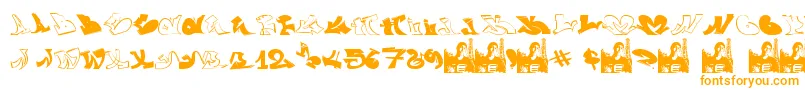 Czcionka GraffiiWassimo – pomarańczowe czcionki