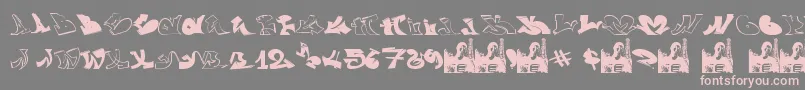 GraffiiWassimo-fontti – vaaleanpunaiset fontit harmaalla taustalla