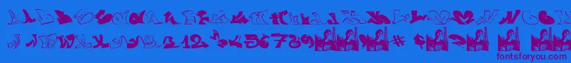 GraffiiWassimo-fontti – violetit fontit sinisellä taustalla