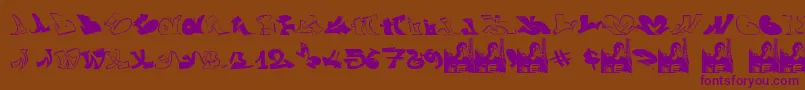 Czcionka GraffiiWassimo – fioletowe czcionki na brązowym tle
