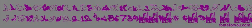 GraffiiWassimo Font – Purple Fonts on Gray Background