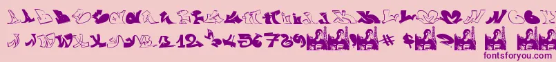 フォントGraffiiWassimo – ピンクの背景に紫のフォント