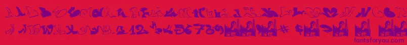 GraffiiWassimo Font – Purple Fonts on Red Background