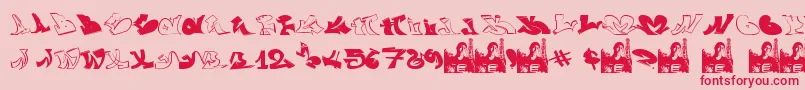 GraffiiWassimo-fontti – punaiset fontit vaaleanpunaisella taustalla