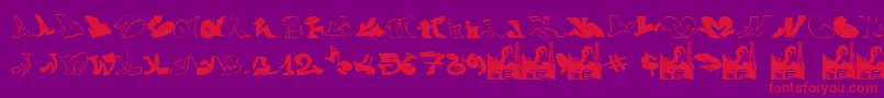 Czcionka GraffiiWassimo – czerwone czcionki na fioletowym tle