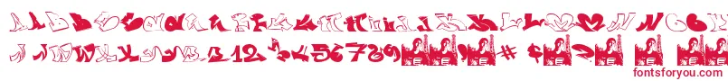 Czcionka GraffiiWassimo – czerwone czcionki na białym tle