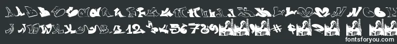 GraffiiWassimo-Schriftart – Weiße Schriften auf schwarzem Hintergrund