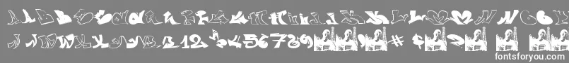 GraffiiWassimo-Schriftart – Weiße Schriften auf grauem Hintergrund