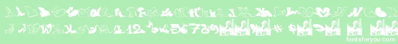 GraffiiWassimo-fontti – valkoiset fontit vihreällä taustalla