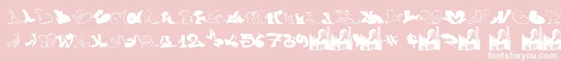 GraffiiWassimo-fontti – valkoiset fontit vaaleanpunaisella taustalla