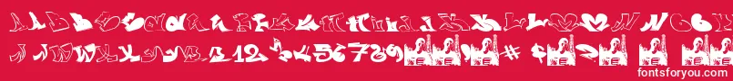 GraffiiWassimo-fontti – valkoiset fontit punaisella taustalla