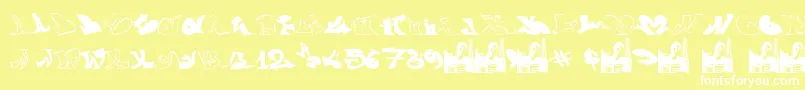 GraffiiWassimo-fontti – valkoiset fontit keltaisella taustalla