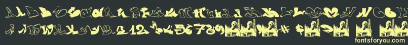 Шрифт GraffiiWassimo – жёлтые шрифты на чёрном фоне