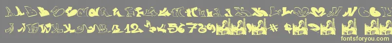 GraffiiWassimo-fontti – keltaiset fontit harmaalla taustalla