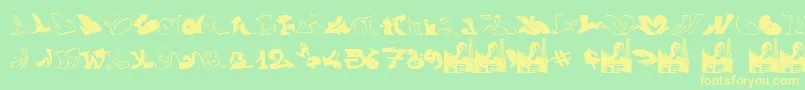 GraffiiWassimo-fontti – keltaiset fontit vihreällä taustalla