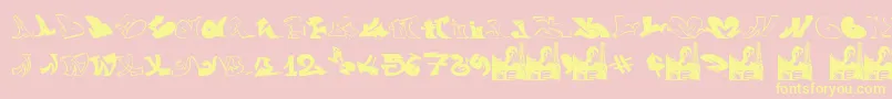 GraffiiWassimo-fontti – keltaiset fontit vaaleanpunaisella taustalla