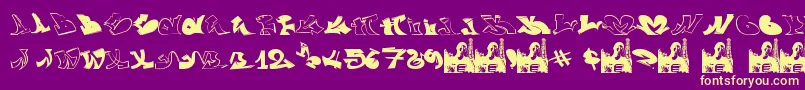 GraffiiWassimo Font – Yellow Fonts on Purple Background