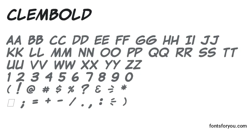 Police ClemBold - Alphabet, Chiffres, Caractères Spéciaux