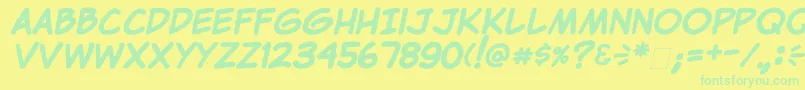 ClemBold Font – Green Fonts on Yellow Background