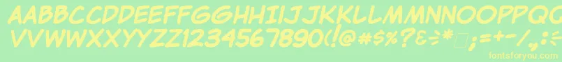 ClemBold Font – Yellow Fonts on Green Background