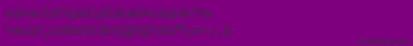 Newcomicage-fontti – mustat fontit violetilla taustalla