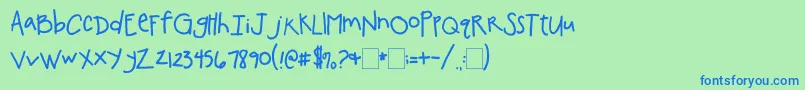 Lisätietoja 2peasChickenShackNarrow-fontista 2peasChickenShackNarrow-fontti – siniset fontit vihreällä taustalla