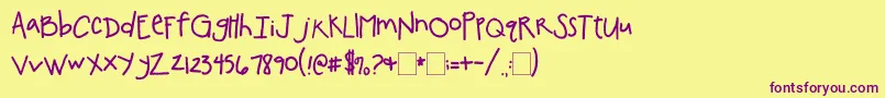 Подробнее о шрифте 2peasChickenShackNarrow Шрифт 2peasChickenShackNarrow – фиолетовые шрифты на жёлтом фоне