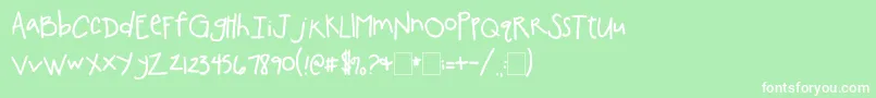 Więcej informacji o czcionce 2peasChickenShackNarrow Czcionka 2peasChickenShackNarrow – białe czcionki na zielonym tle