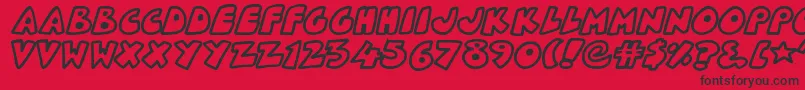 PlanetoidX Font – Black Fonts on Red Background